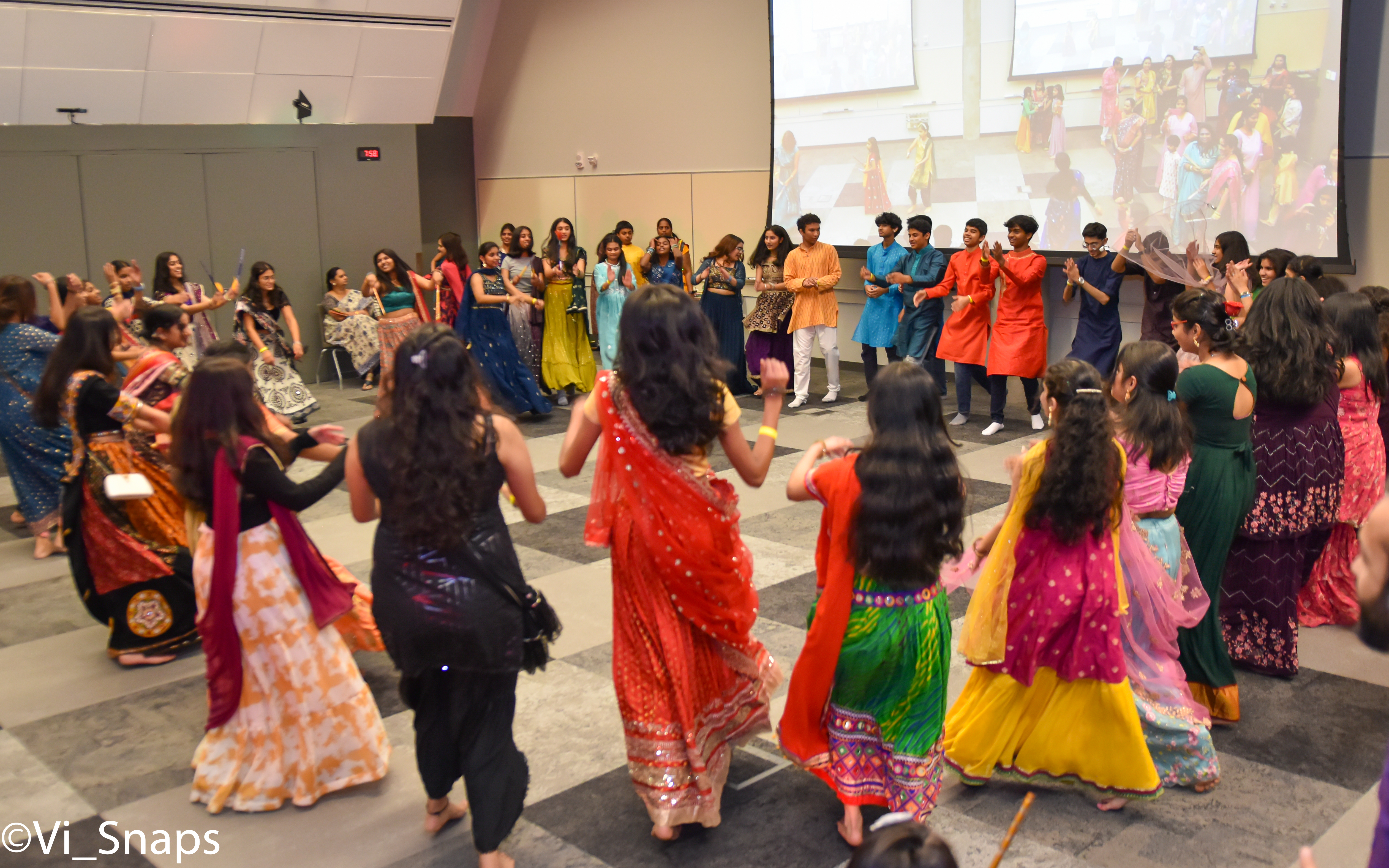 People dancing in a circle